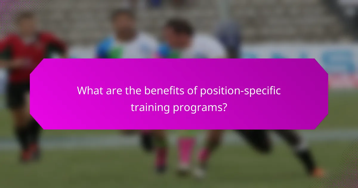 What are the benefits of position-specific training programs?